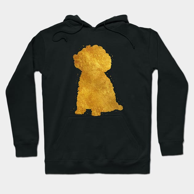 Toy Poodle golden art Hoodie by Yahya Art